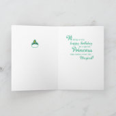 Carte Fille Princesse Anniversaire, Vert (Intérieur)