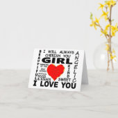 Carte Fille que j'aime (Fleur jaune)