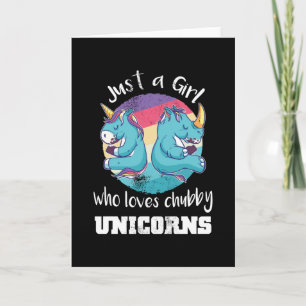 Carte Fille qui aime Chubby Unicorns Rhino