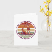 Carte Fille qui aime le paddleboard et le don de chiens (Fleur jaune)