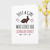 Carte Fille qui aime son propriétaire de lapin à tête de (Fleur jaune)