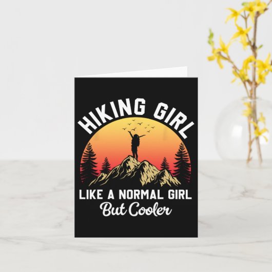 Carte Fille randonnée Comme Une Fille Normale Mais Glaci (Fleur jaune)
