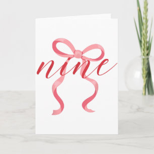 Carte Fille Rose Coquette Arc 9 Ans 9ème Anniversaire Pa