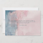 Carte fille rose et bleu de l'aquarelle (Dos)