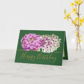 Carte Fille rose et orchidées blanches Bouquet floral An (Fleur jaune)