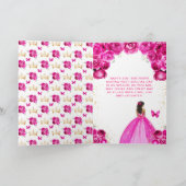 Carte Fille rose florale foncée de la peau Joyeux annive (Intérieur)