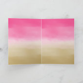 Carte Fille rose or Ombre Aquarelle Black Zebra Love (Intérieur)