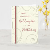 Carte Fille rouge et beige (Fleur jaune)