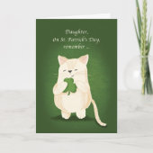 Carte Fille Saint-Patricks Day Cute Kitten Shamrock (Devant)