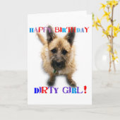 Carte Fille sale de joyeux anniversaire (Fleur jaune)