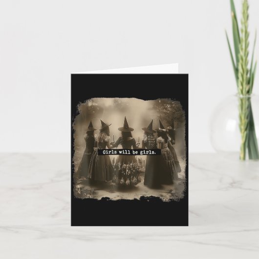 Carte Fille sera sorcière pour Halloween (Devant)