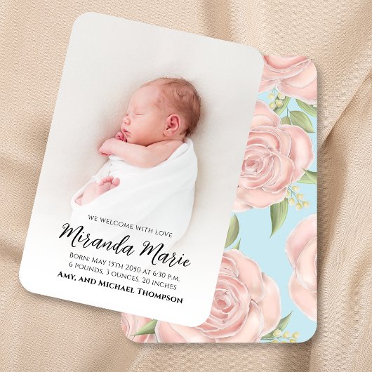 Carte Fille simple superposition Texte Nouveau-né Photo