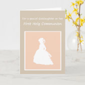 Carte Fille spéciale, filleule sa première sainte (Fleur jaune)