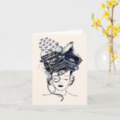 Carte Fille Steampunk (Fleur jaune)