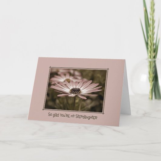 Carte Fille Stepgirl's Birthday Pink Daisy (Devant)