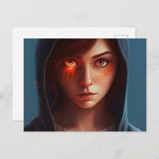 Carte fille super-héros (Devant / Derrière)