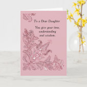 Carte Fille sur la Fête des mères Pink Paisley (Fleur jaune)