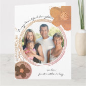 Carte Fille sur la première Fête des mères Fleurs d'art (Devant)