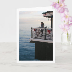 Carte Fille sur le quai, portrait de plage