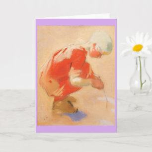 Carte Fille sur le sable, Helene Schjerfbeck