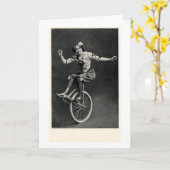 Carte Fille sur un monocycle (Fleur jaune)