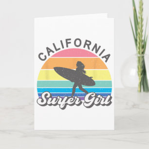 Carte Fille surfeuse Californie Surf Plage Femmes Cu