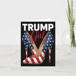 Carte Fille talon haut Stilettos drapeau américain Trump