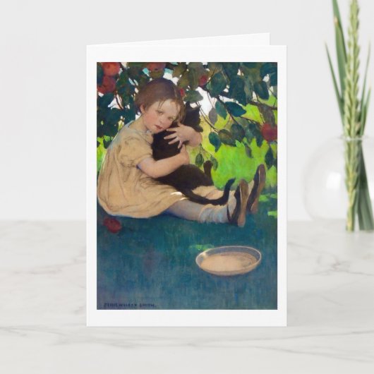 Carte Fille tenant un chat noir, Jessie Willcox Smith (Devant)
