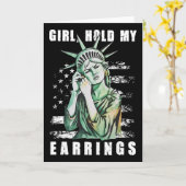 Carte Fille Tiens Mon Boucle D'Oreille Mode Combat Statu (Fleur jaune)