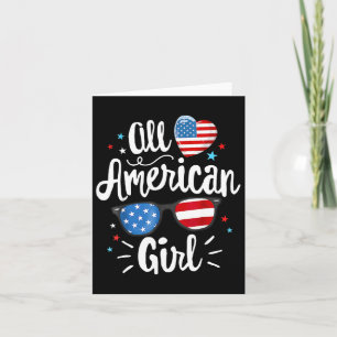 Carte Fille tout à fait américaine Drapeau américain 4 j