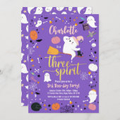Carte Fille Trois Esprit 3e fête d'Halloween (Devant / Derrière)