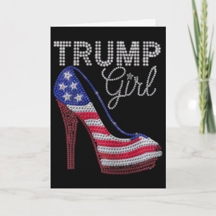 Carte Fille Trump Stilettos Talon Haut Talon Drapeau Amé