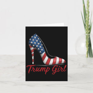Carte Fille Trump Stilettos Talons Hauts Drapeau América