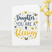 Carte Fille Tu Es Une Bénédiction (Fleur jaune)
