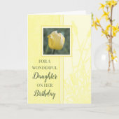 Carte Fille Tulipes Jaunes Anniversaire (Fleur jaune)