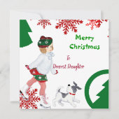 Carte Fille vintage Joyeux Noël Flèches rouges (Devant)