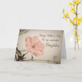 Carte Fille Vintage rose Bonne Fête des Mères (Fleur jaune)