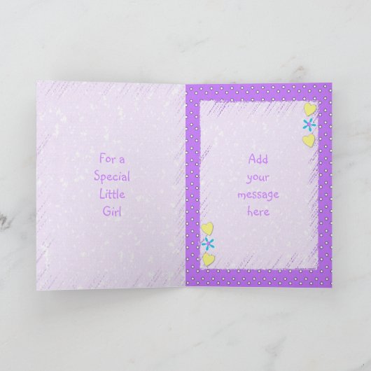 Carte Fille violette vert anniversaire (Intérieur)