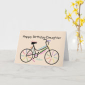 Carte Fille voeux d'anniversaire pour vélo, vélo vélo (Fleur jaune)