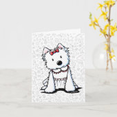 Carte fille Westie (Fleur jaune)