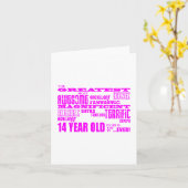 Carte Filles 14e anniversaire : Rose Plus grand 14 ans (Fleur jaune)