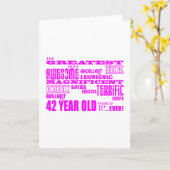 Carte Filles 42e Anniversaire Rose Plus Grande Quarante- (Fleur jaune)
