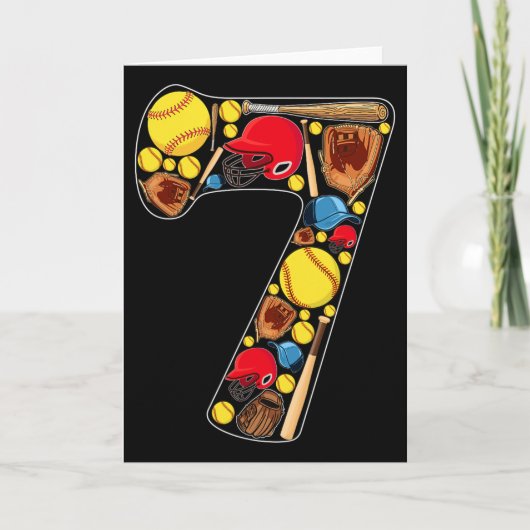 Carte Filles 7ème anniversaire Thème Softll 7 ans Annive (Devant)