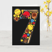 Carte Filles 7ème anniversaire Thème Softll 7 ans Annive (Fleur jaune)