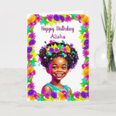 Carte Filles afro-américaines Anniversaire personnalisé (Devant)