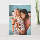 Carte Filles Amour Blanc Script Avec Coeur Saint-Valenti (Dos)