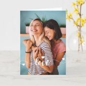 Carte Filles Amour Blanc Script Avec Coeur Saint-Valenti (Fleur jaune)