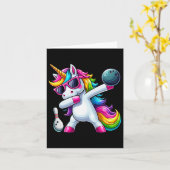Carte Filles Anniversaire Dabbing Bowling Unicorn Dab G (Fleur jaune)
