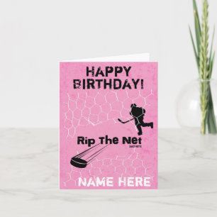 Carte Filles Anniversaire Personnalisé Rip the Net Hocke