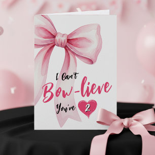 Carte Filles au Nœud Rose Joyeux 2ème Anniversaire Terri